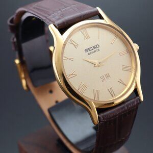 Vintage Seiko Slim Round Quartz Gentlemen's Wrist Watch  - FREE SHIPPING